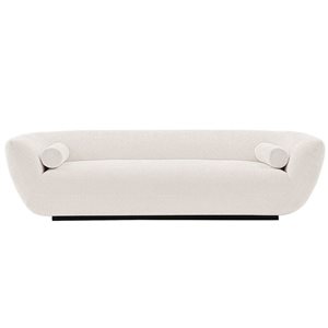 Manhattan Comfort Ulka Contemporary Boucle Upholstered Sofa with Pillows in Cream