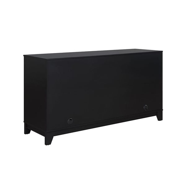 Manhattan Comfort Sheridan 59.05-in Modern Cane Sideboard with Adjustable Shelves in Black