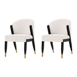 Manhattan Comfort Modern Set of 2 Cream Ola Boucle Upholstered Dining Chair in Cream