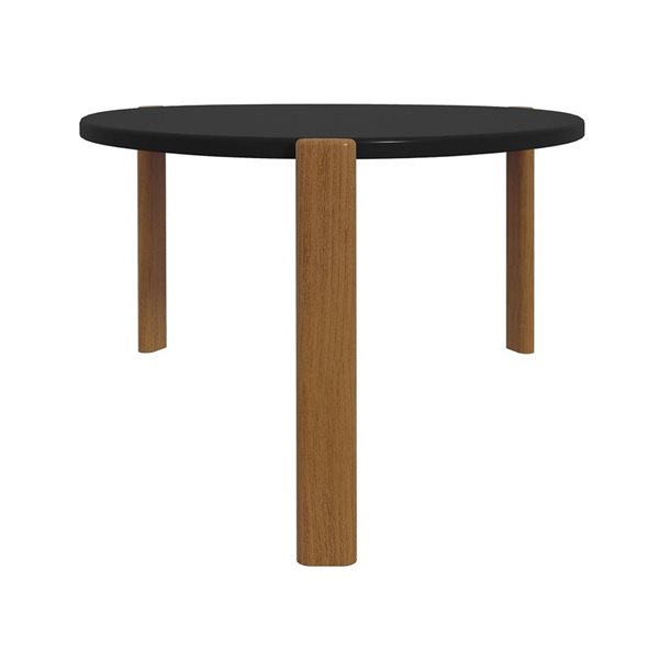 Table basse moderne du milieu du siècle Gales par Manhattan Comfort avec pieds en bois massif noir mat