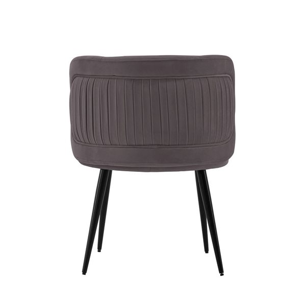 Manhattan Comfort Kaya Grey Modern Pleated Velvet Upholstered Dining Chair