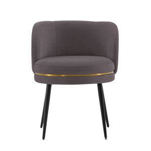 Manhattan Comfort Kaya Grey Modern Pleated Velvet Upholstered Dining Chair