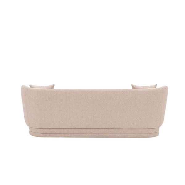 Manhattan Comfort Siri 92.52-in Contemporary Linen Upholstered Sofa with Pillows in Wheat