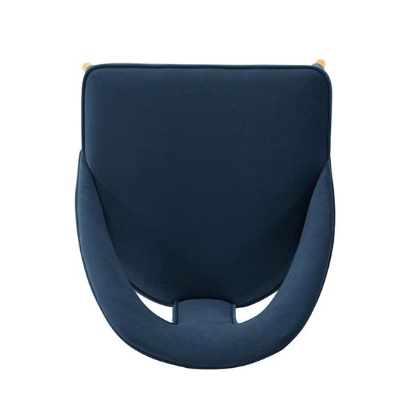 Chaise de salle à manger Neda moderne rembourrée en velours bleu nuit