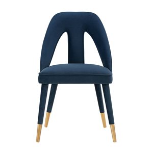 Manhattan Comfort Neda Midnight Blue Modern Velvet Upholstered Dining Chair