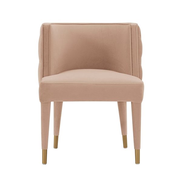 Manhattan Comfort Maya Nude Modern Tufted Velvet Upholstered Dining Chair