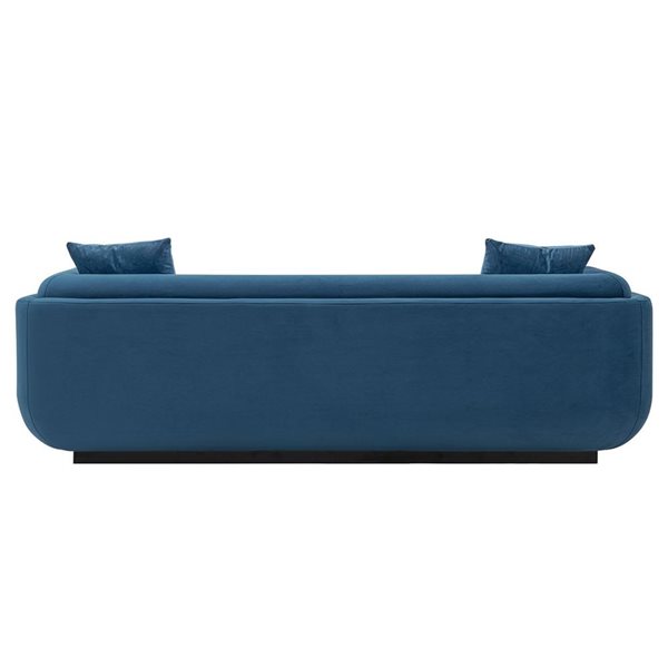 Manhattan Comfort Contemporary Edmonda Velvet Sofa with Pillows in Sapphire Blue Manhattan Comfort Contemporary Edmonda Velvet Sofa with Pillows in Sapphire Blue