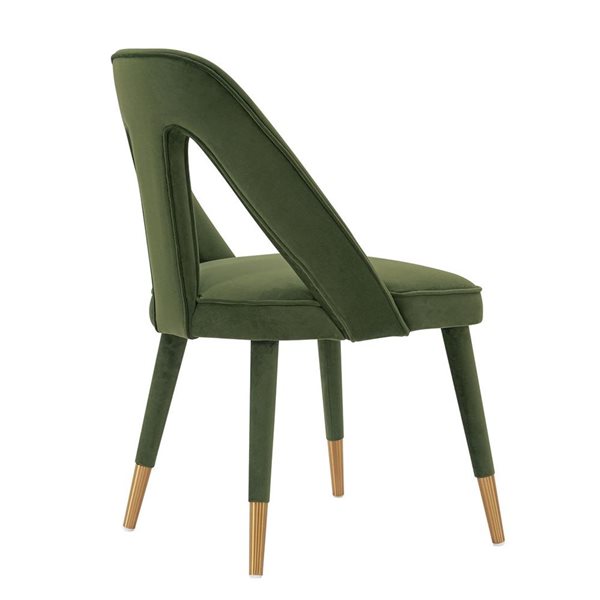 Chaise de salle à manger Neda moderne rembourrée en velours vert olive