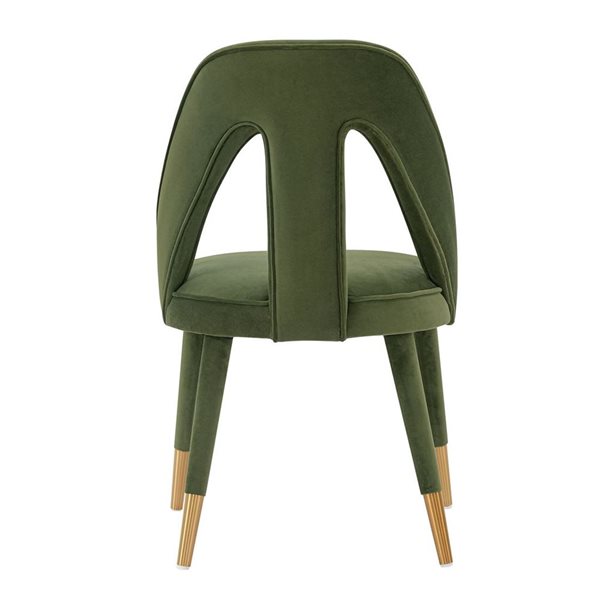 Chaise de salle à manger Neda moderne rembourrée en velours vert olive