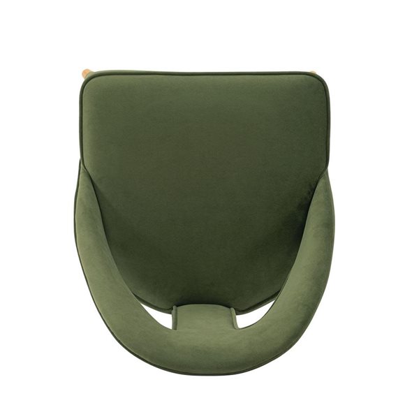 Chaise de salle à manger Neda moderne rembourrée en velours vert olive