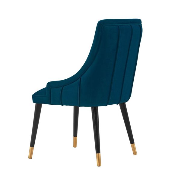 Manhattan Comfort Eda Midnight Blue Modern Velvet Upholstered Dining Chair