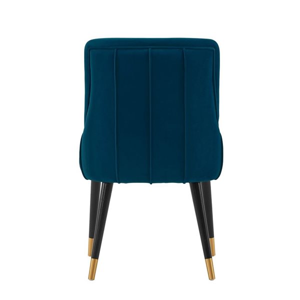 Manhattan Comfort Eda Midnight Blue Modern Velvet Upholstered Dining Chair