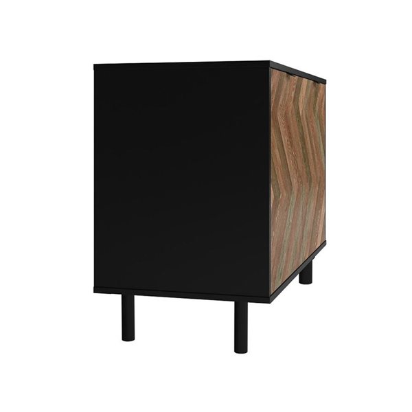 Manhattan Comfort Liam Mid-Century Modern 2-Shelf Accent Cabinet in Black and Brown