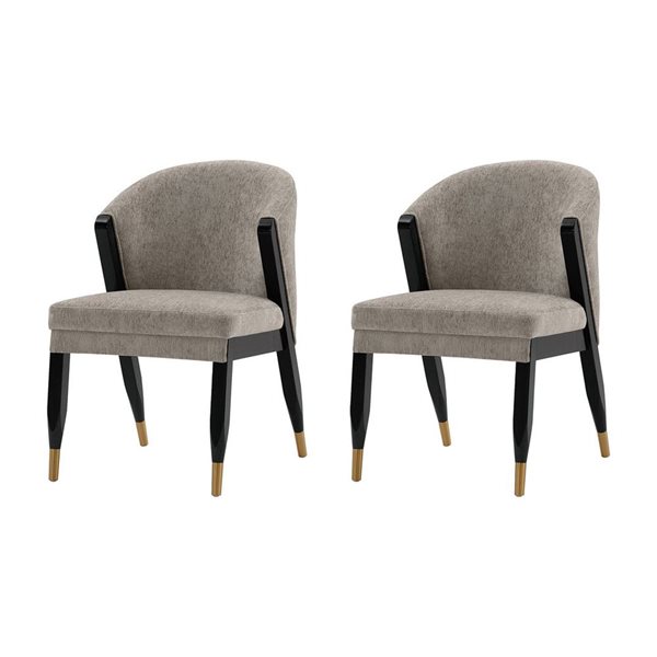 Manhattan Comfort Set of 2 Stone Modern Ola Boucle Upholstered Dining Chair