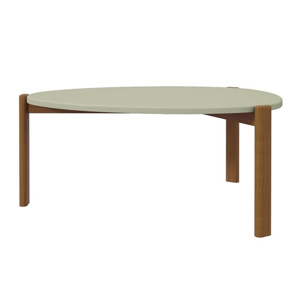 Table basse moderne du milieu du siècle Gales par Manhattan Comfort avec pieds en bois massif vert pistache