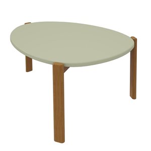 Manhattan Comfort Gales Mid-Century Modern Coffee Table with Solid Wood Legs in Pistachio Green