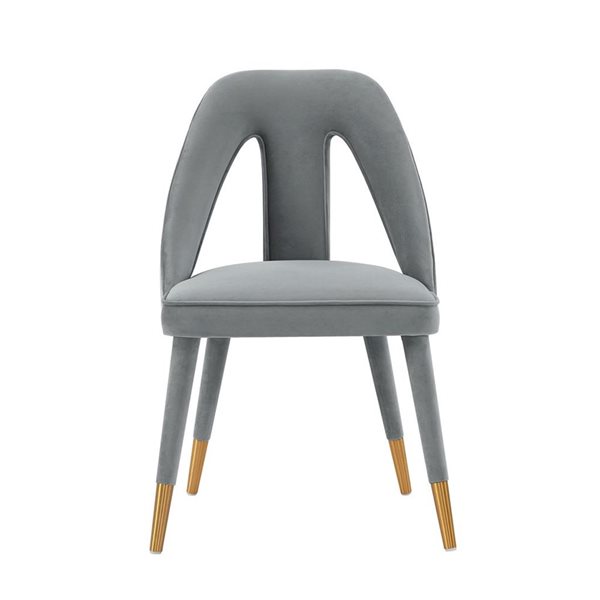 Manhattan Comfort Neda Grey Modern Velvet Upholstered Dining Chair