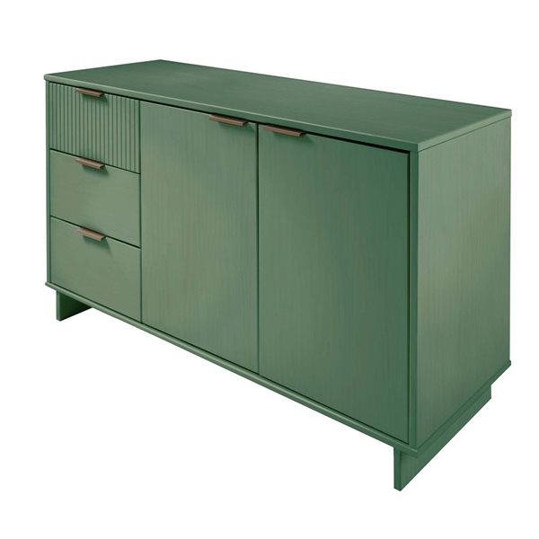 Manhattan Comfort Granville 55.07-in Modern Sideboard with 3 Full Extension Drawers in Sage Green