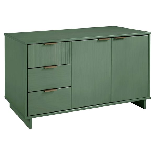 Manhattan Comfort Granville 55.07-in Modern Sideboard with 3 Full Extension Drawers in Sage Green