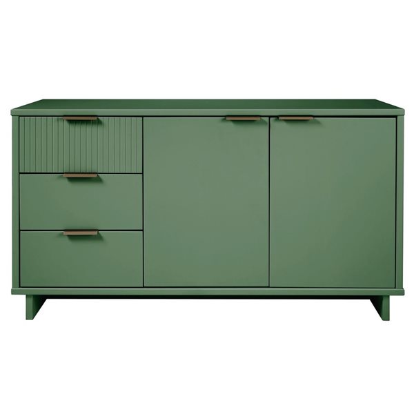 Manhattan Comfort Granville 55.07-in Modern Sideboard with 3 Full Extension Drawers in Sage Green