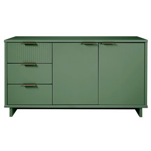 Manhattan Comfort Granville 55.07-in Modern Sideboard with 3 Full Extension Drawers in Sage Green