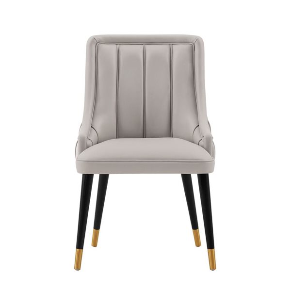 Manhattan Comfort Eda Grey Modern Velvet and Leatherette Upholstered Dining Chair