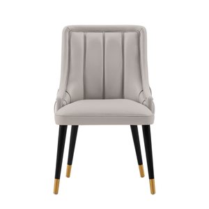 Manhattan Comfort Eda Grey Modern Velvet and Leatherette Upholstered Dining Chair