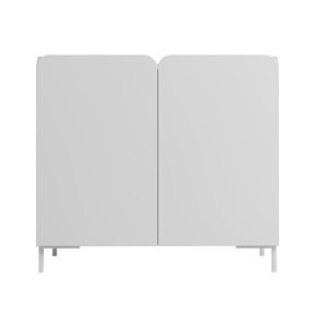 Armoire d'appoint moderne Bogardus par Manhattan Comfort à 4 étagères du milieu du siècle en blanc