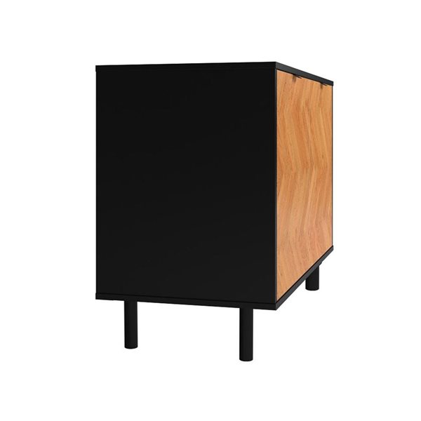 Manhattan Comfort Liam Mid-Century Modern 2-Shelf Accent Cabinet in Black and Wood