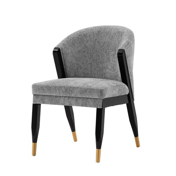 Manhattan Comfort Ola Set of 2 Grey Boucle Upholstered Dining Chair