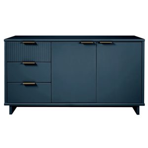 Manhattan Comfort Granville 55.07-in Modern Sideboard with 3 Full Extension Drawers in Midnight Blue