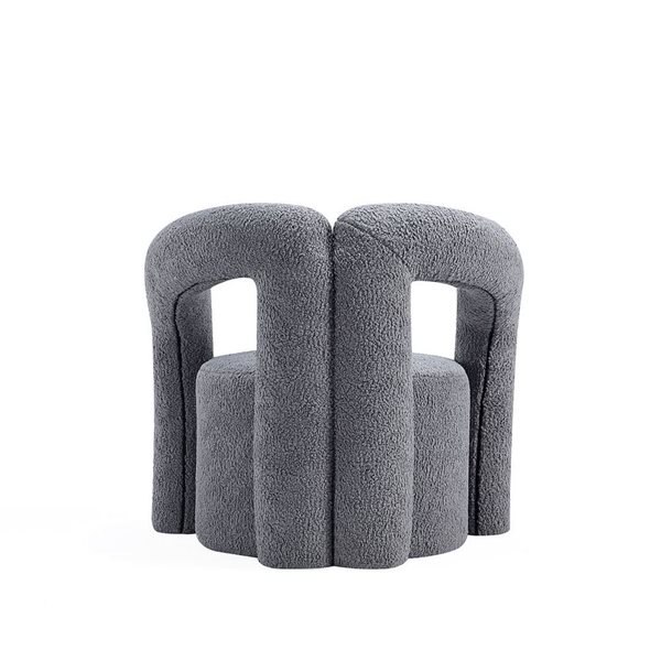 Chaise d'appoint Darian moderne en tissu bouclé gris rembourré par Manhattan Comfort