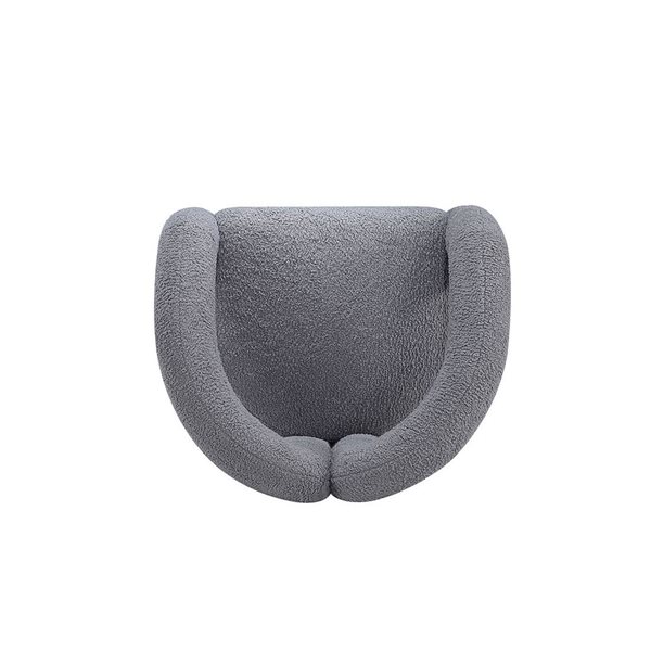 Chaise d'appoint Darian moderne en tissu bouclé gris rembourré par Manhattan Comfort