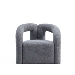 Chaise d'appoint Darian moderne en tissu bouclé gris rembourré par Manhattan Comfort