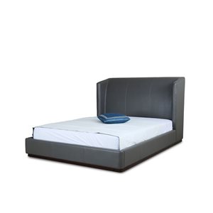Manhattan Comfort Lenyx Graphite Queen Bed
