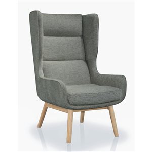 Manhattan Comfort Sampson Graphite and Natural Twill Accent Chair