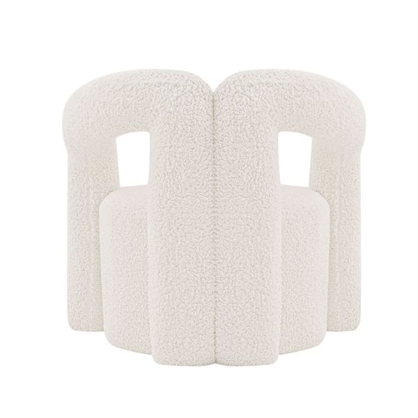 Chaise d'appoint Darian moderne en tissu bouclé crème rembourré par Manhattan Comfort