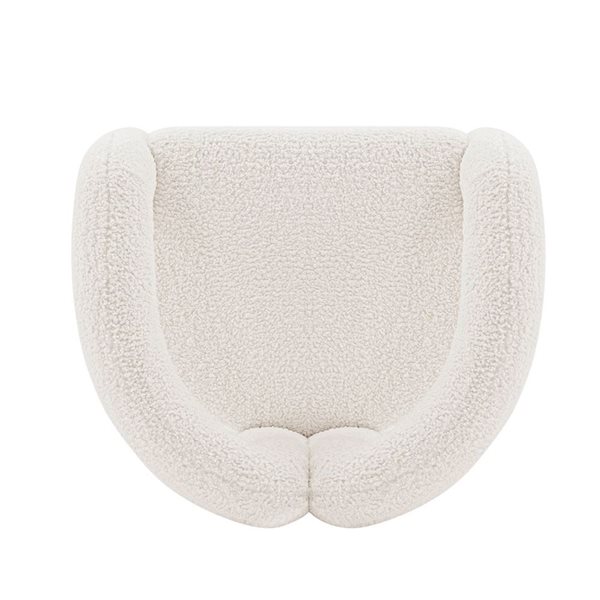 Chaise d'appoint Darian moderne en tissu bouclé crème rembourré par Manhattan Comfort