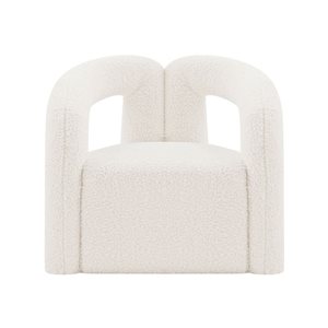 Chaise d'appoint Darian moderne en tissu bouclé crème rembourré par Manhattan Comfort