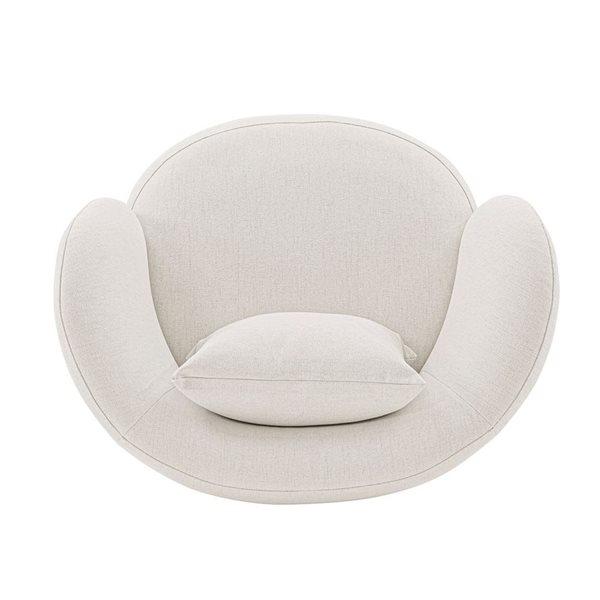 Chaise d'appoint en lin contemporain avec coussins Siri de Manhattan Comfort crème