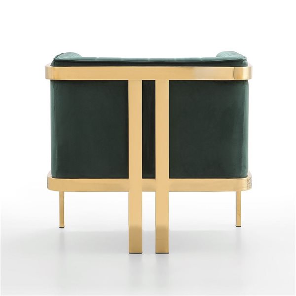 Duo de fauteuils d'appoint Paramount de Manhattan Comfort en velours vert forêt et en laiton poli