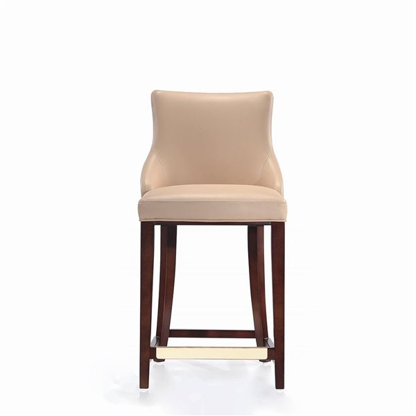 Manhattan Comfort Shubert Tan Leatherette Upholstered Counter Stool
