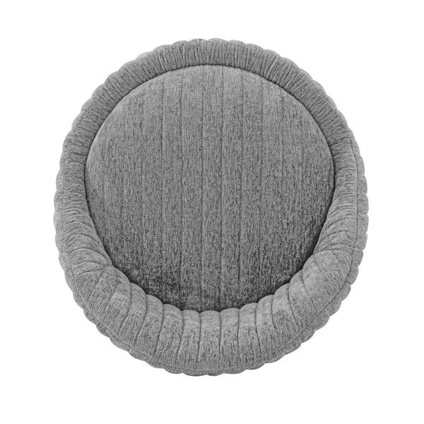 Chaise d'appoint Leela de Manhattan Comfort grise moderne pivotante et tapissée de tissu bouclé rembourré