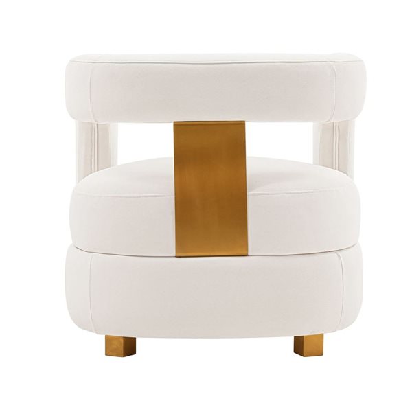 Manhattan Comfort Amirah Set of 2 White Modern Velvet Upholstered Accent Chair