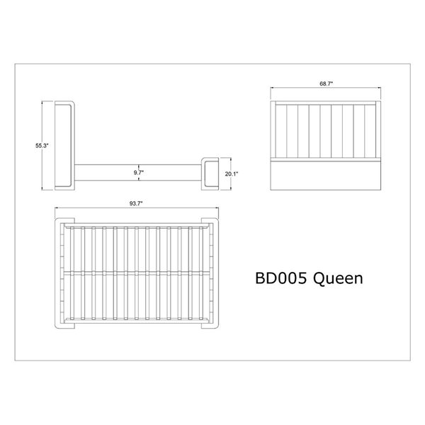 Manhattan Comfort Kingdom Graphite Queen Bed BD005-QN-GP | RONA