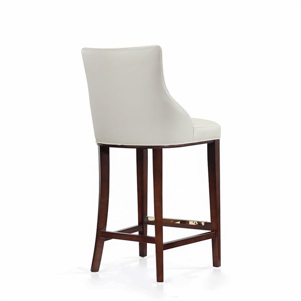 Manhattan Comfort Shubert Ivory Leatherette Upholstered Barstool