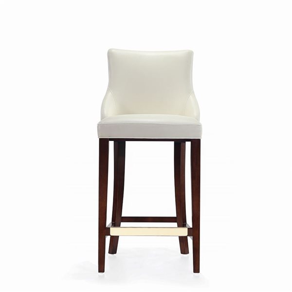 Manhattan Comfort Shubert Ivory Leatherette Upholstered Barstool