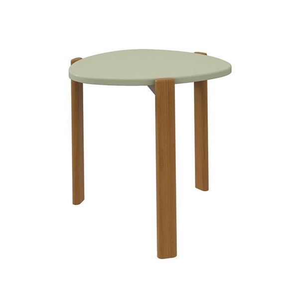 Manhattan Comfort Gales Pistachio Green Mid-Century Modern 2-Piece End Table and Coffee Table Set with Solid Wood Legs