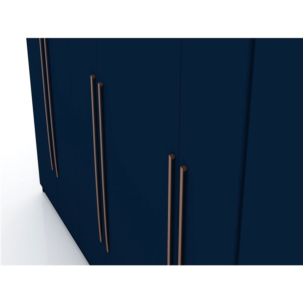 Manhattan Comfort Gramercy Midnight Blue Modern Freestanding Wardrobe Armoire Closet