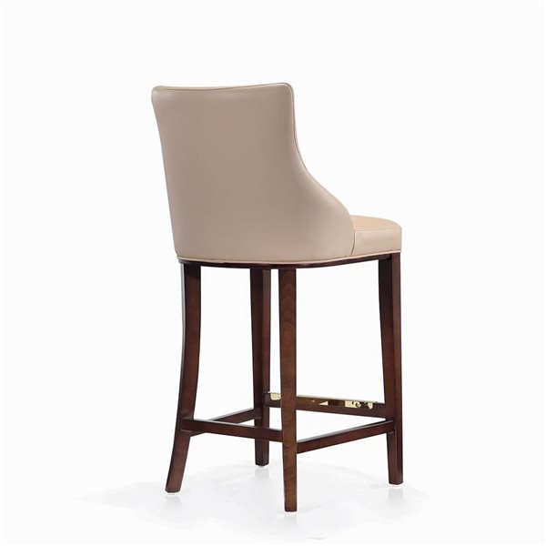 Manhattan Comfort Shubert Set of 2 Tan Leatherette Upholstered Barstool